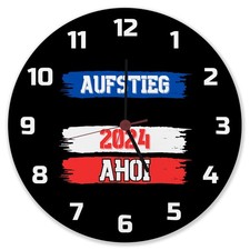 Kiel Ahoi Wanduhr aus Alu mit Spruch Aufstieg 2024