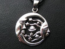 Mond mit Sternen 925'er Silber