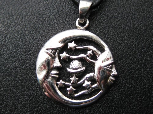 Mond mit sternen 925 silber - mit,
