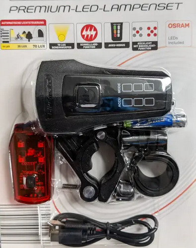 Fahrradleuchten set mit - set,