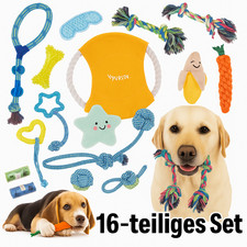 Hundespielzeug Set 16er Hund Welpen Kauen Zerr Zieh Spielzeug für Haustier Seile