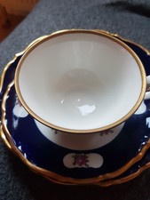 Sammeltasse Gedeck Lichte Porzellan - echt Kobalt - blau - Blumendekor