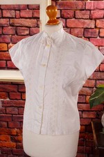 Vintage orig 50er Bluse weiß