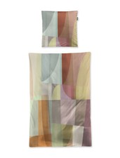 Irisette Wave Mako-Satin Bettwäsche 135x200 Karo oliv beere sand 8592-90