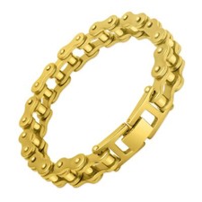 Herrenarmband Bikerkette Motorradkette Edelstahl Hochglanz poliert