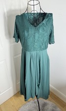 Grün Spitze Top Midikleid