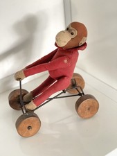 Steiff Record Peter  1913-1938 20cm Alter Affe Auf Rädern Old Monkey On Wheels