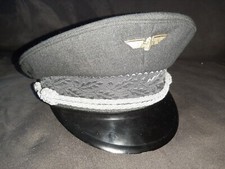 Privatbahn, graumelierte Schirmmütze mit  umlaufendem Eichenlaubbund, Größe: ca.