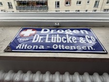 drogen altona 100 prozent original emaille email alte reklame