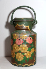 Milchkanne Alu floral bemalt