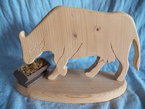 Dekoration holzfigur kuh - holzfigur,