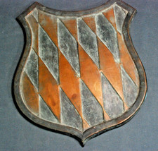 große WAPPENTAFEL  35x28 cm BRONZE  Rautenschild BAYERN  Heraldik  1.600g
