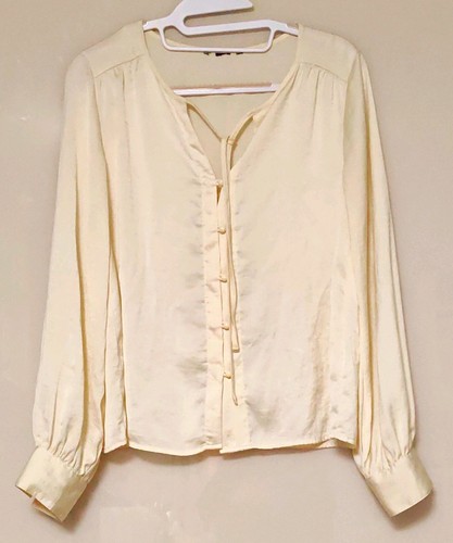 Satin bluse creme - bluse,,