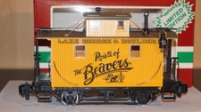 LGB 4065 L02, US Caboose, 2-achs., Metallachs., Beleucht., Stromabn. ,gebr., EVP