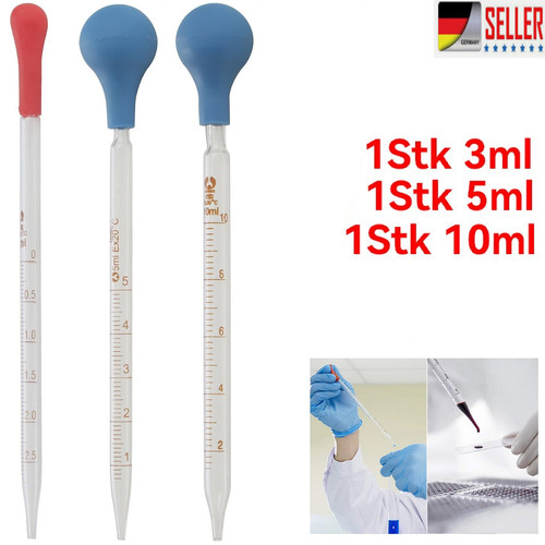 Glas messpipette gummikappe - 3x,