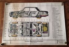 Tolles original Mercedes Benz Plakat Typ 200-220/8 - 60er Jahre Schaubild
