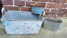 3x Metall Konvolut Pflanzgefäß Garten Bepflanzung Deko Pflanztopf Pflanzschale