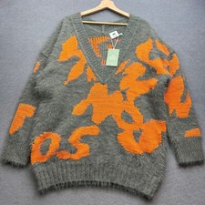 H&M x STUDIO Pullover M orange grau Oversize schwerer Strick BLOGGER AUSVERKAUFT AW2021