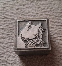 Bleisatz Klischee Katze Buchdruck Druckplatte Druckstock vintage 