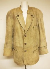 Leder Janker Julius Lang Ziegenvelour grau lässige Trachtenjacke Gr.27 / 54