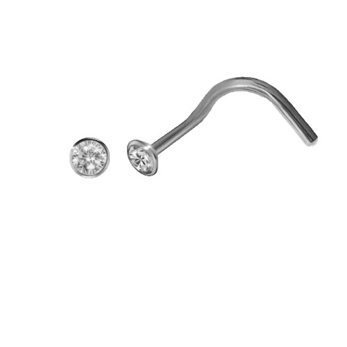 Nasenstecker 750 weißgold 18k - weißgold,