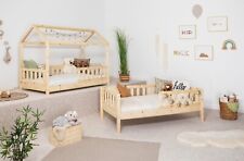 ANGEBOT 2-in-1 Hausbett Bodenbett"Duo"inkl.Rollrost B-WARE Kiefer Natur80x160 cm