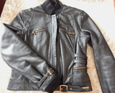 Exklusive Leder Jacke von Versace Jeans Couture schwarz, Gr. M