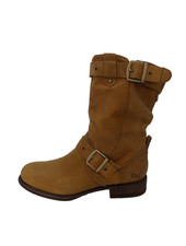 Caterpillar Damen braun Nubukleder CAT Stiefeletten Größe 5 flach niedriger Absatz Reißverschluss