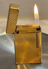 S.T. Dupont Ligne 1 großes vergoldetes Feuerzeug gewartet Vintage Authentic France