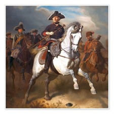Poster Friedrich der Große zu Pferde - Wilhelm Camphausen