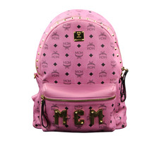 MCM Rucksack Tasche pink gold