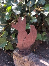 Dekofigur Fuchs auf Standplatte, Rost, Rostfigur, Gartendekoration, gebraucht