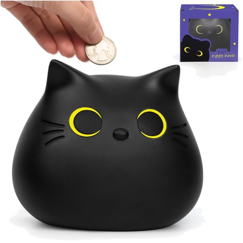 Schwarze katze spardose - katze,