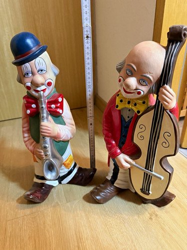2er set clown musiker keramik - set,