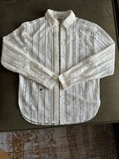 Christian Dior, Hemdbluse Aus italienischer Spitze, Weiß/Ecru, Gr. 36
