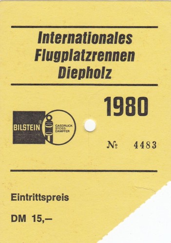 Eintrittskarte flugplatzrennen - eintrittskarte,