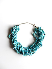 H&M Halbedelstein Kette türkis blau Statementkette