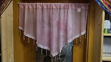 ** Wunderschöne Gardine mit Perlen + Borde in Rosa / Zipfelform / Dreieckform **