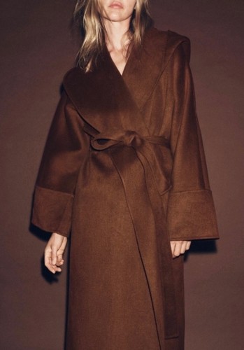 Zara wollmantel maxi - maxi, mit