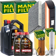 MANN INSPEKTIONSPAKET+7L MOTUL EFE 5W-30 ÖL passend für BMW 5er F07 F10 6er 7er