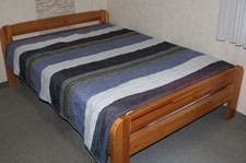 Tagesdecke 170 x 250 cm mit 2 Kissenbezügen blau bunt Überwurf Decke