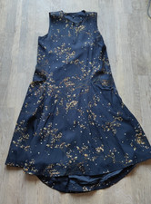 COS Kleid Midi Flowery Dress Gr. 38 mit Taschen Eingrifftaschen schwarz Blumen