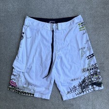 BILLABONG Herren Badehose Badeshorts 34 Beach Board Shorts Logo Retro 22309 Weiß