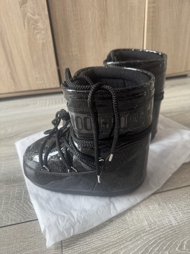 Moon boots icon glitter black - moon,