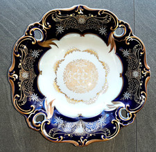 Weimar Vintage Kobaltblau Gold Porzellan Zierteller Schale Sammlerteller 25,5 cm