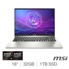 MSI Prestige AMD Ryzen AI 9 32GB RAM 1TB SSD 16 Zoll Windows 11 L 9S7-159K12-028