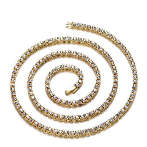 4mm iced out tennis kette - iced,