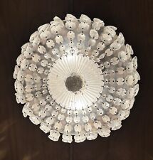 Antik Kronleuchter Plafoniere Deckenlampe Messing Gold Kristall  ca. 1900