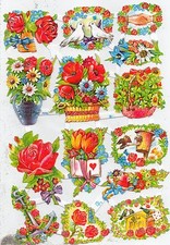 1 Bogen Glanzbilder Blumen