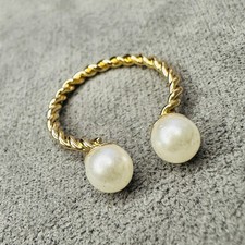 Ring vergoldet Perlen offen